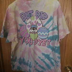 Buc-eesColorful Tie-Dye Bunny Graphic Women's Tee